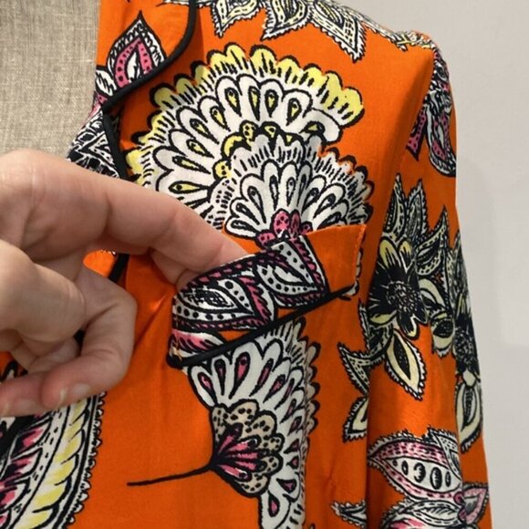 ASOS Jacket Black White Orange Floral - Picture 14 of 14